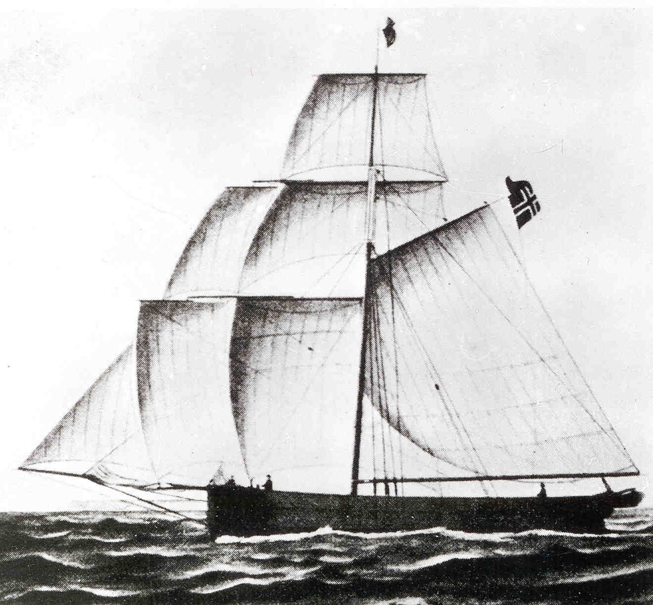 Historisk seglas: I 2025 er det 200 år sidan seglskuta «Restauration» sette kursen frå Stavanger mot New York med 52 emigrantar om bord. Reisa blir rekna som den første norske organiserte utvandringa frå Noreg til Amerika i moderne tid. Illustrasjon: Norsk utvandrarmuseum